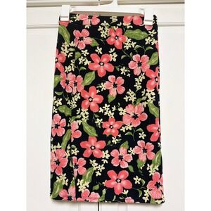 Zarek Girls Floral Two Piece Set Crop Top and Midi Skirt Tropical Navy Pink